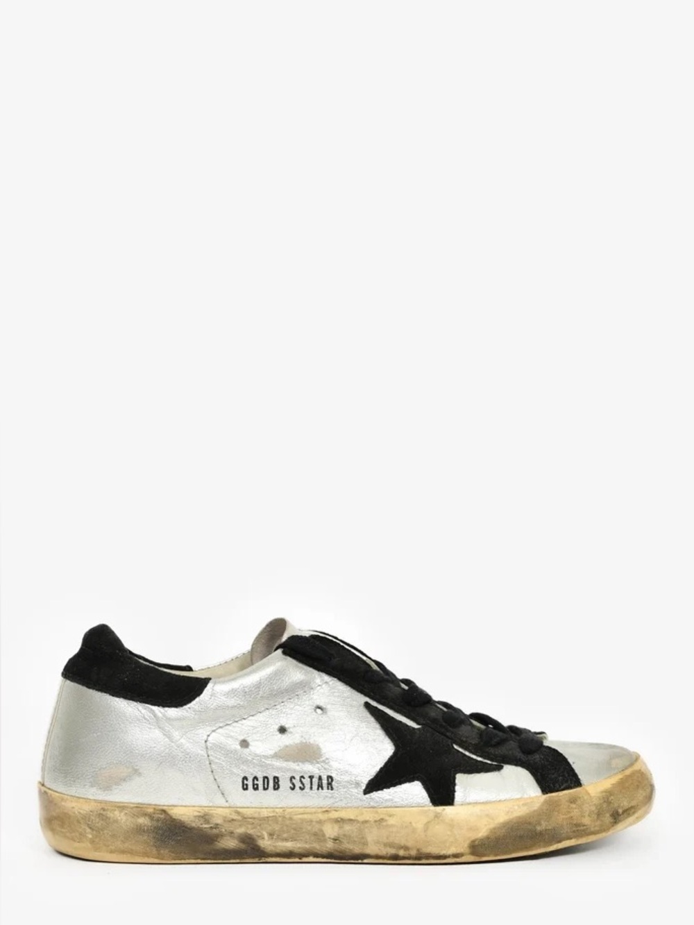Golden Goose Silver Distressed Sneakers Size 39